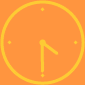 horloge jaune fond orange