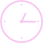 horloge rose sur fond blanc