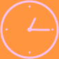 horloge rose fond orange
